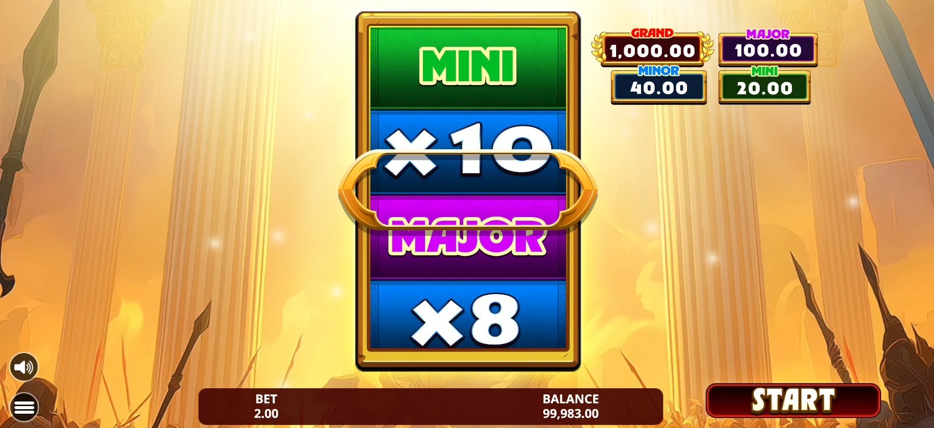 Law of Athena – Treasure Bonus käivitamine auhinnarattaga